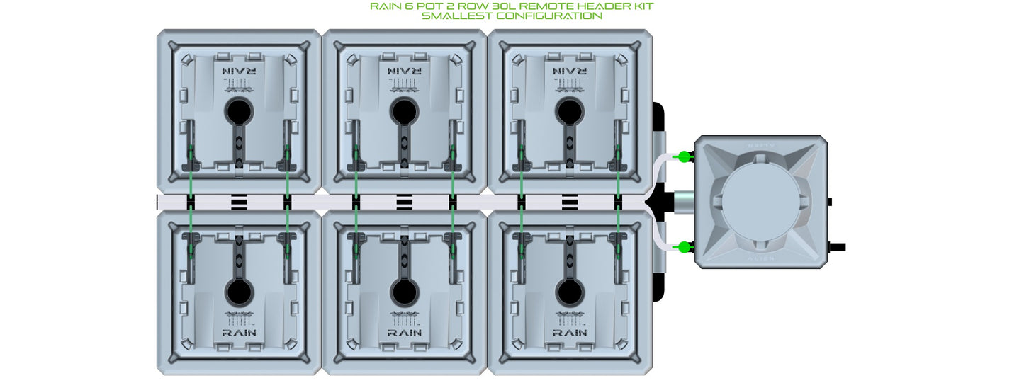 ALIEN Hydroponics RAIN 6 Pot 2 Row 30L Remote Header Kit product image 3
