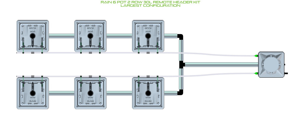 ALIEN Hydroponics RAIN 6 Pot 2 Row 30L Remote Header Kit product image 4