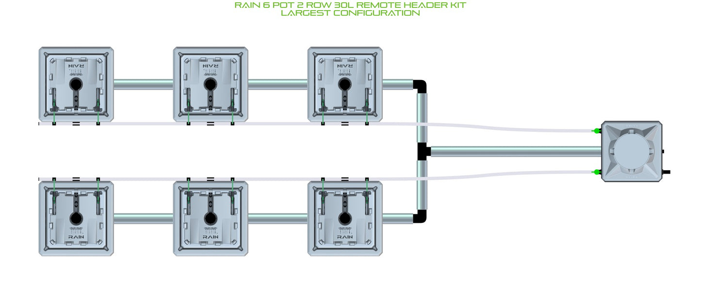 ALIEN Hydroponics RAIN 6 Pot 2 Row 30L Remote Header Kit product image 4
