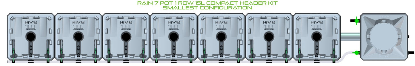 ALIEN Hydroponics RAIN 7 Pot 1 Row 15L Compact Header Kit product image 3