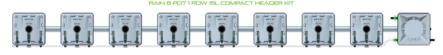 ALIEN Hydroponics RAIN 8 Pot 1 Row 15L Compact Header Kit product image 2