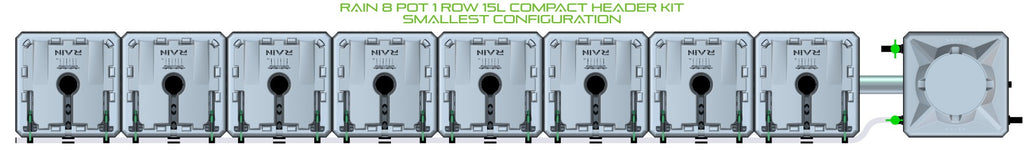 ALIEN Hydroponics RAIN 8 Pot 1 Row 15L Compact Header Kit product image 3