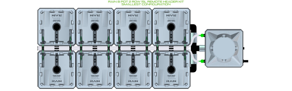 ALIEN Hydroponics RAIN 8 Pot 2 Row 15L Remote Header Kit product image 3