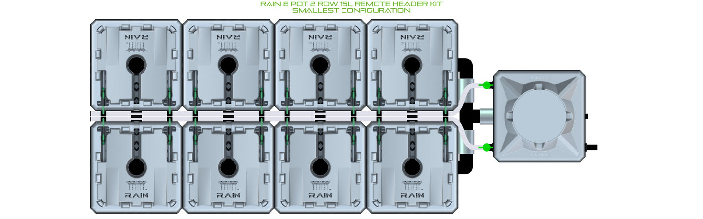 ALIEN Hydroponics RAIN 8 Pot 2 Row 15L Remote Header Kit product image 3