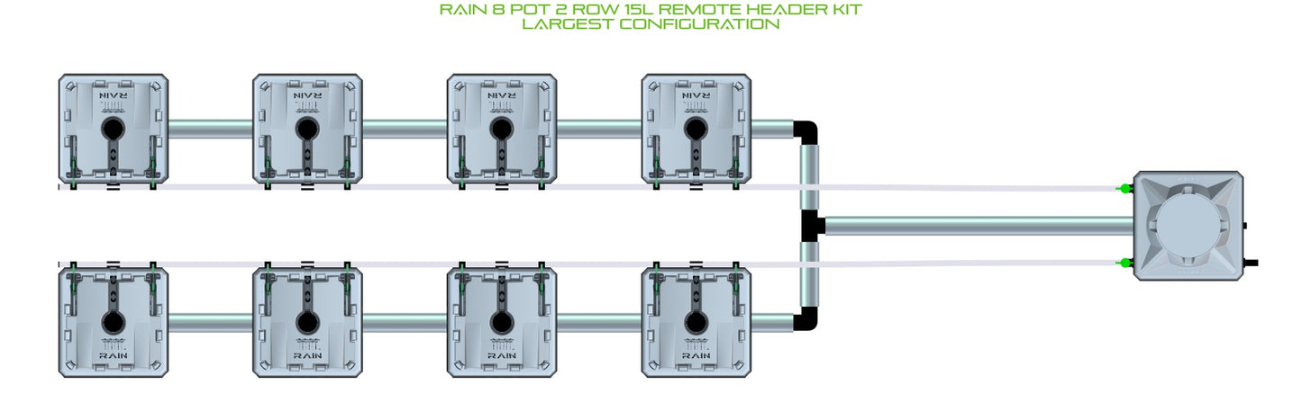 ALIEN Hydroponics RAIN 8 Pot 2 Row 15L Remote Header Kit product image 4