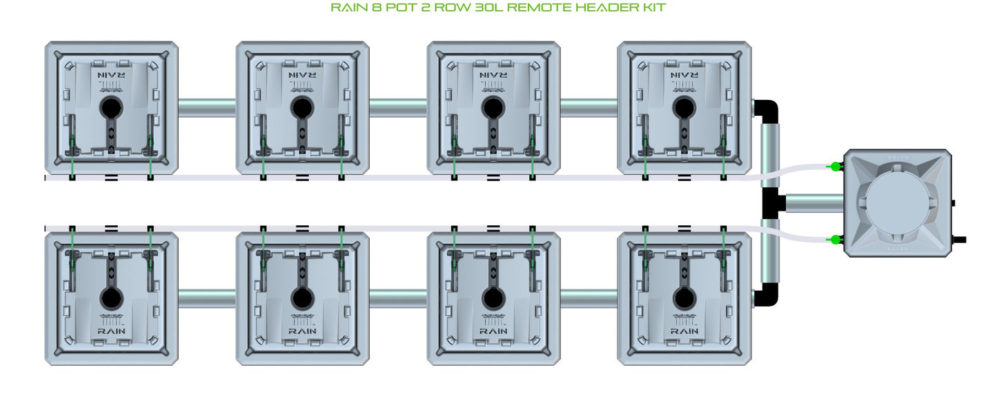 ALIEN Hydroponics RAIN 8 Pot 2 Row 30L Remote Header Kit product image 2
