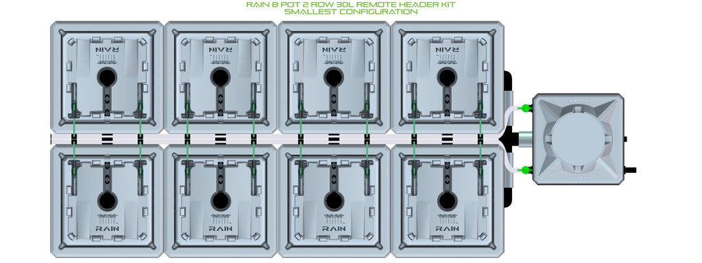 ALIEN Hydroponics RAIN 8 Pot 2 Row 30L Remote Header Kit product image 3