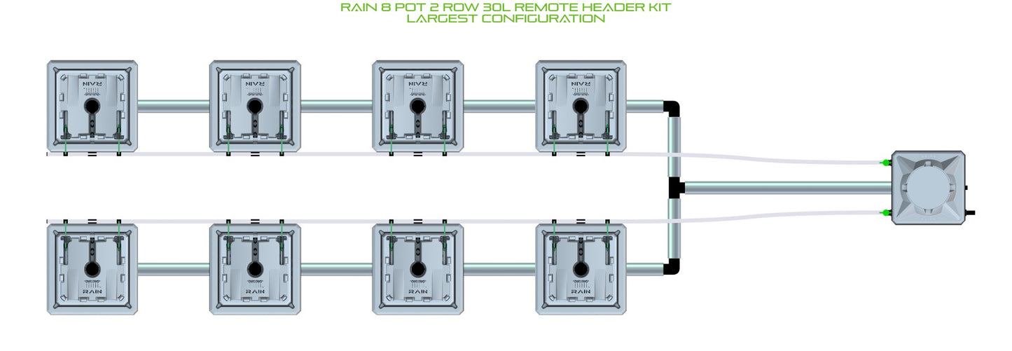 ALIEN Hydroponics RAIN 8 Pot 2 Row 30L Remote Header Kit product image 4