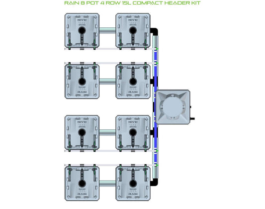 ALIEN Hydroponics RAIN 8 Pot 4 Row 15L Compact Header Kit product image 1