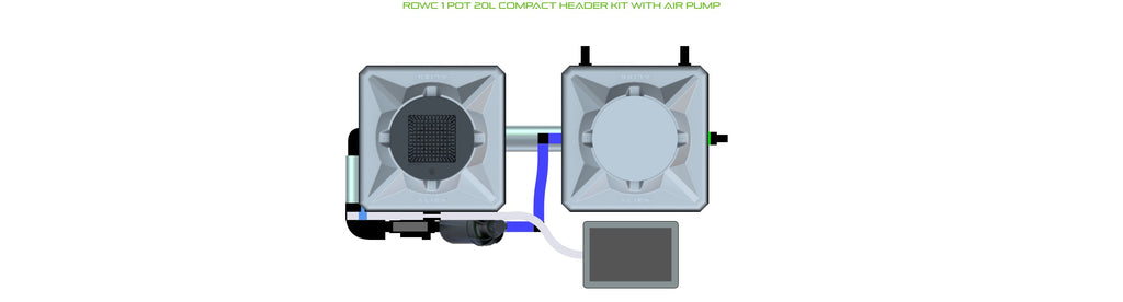 ALIEN Hydroponics RDWC 1 Pot 20L Compact Header Kit with Air Pump product image 1