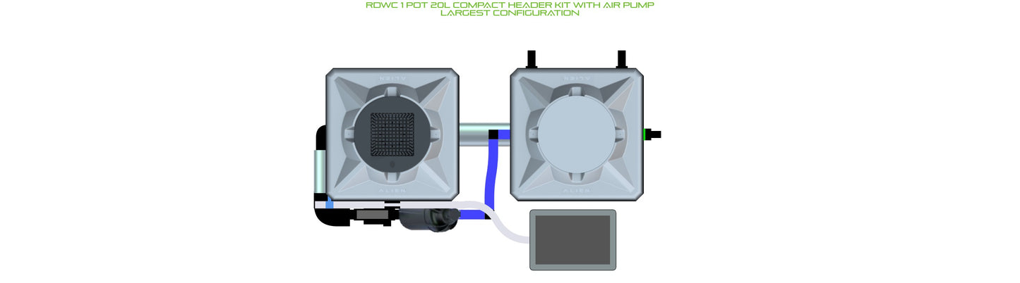 ALIEN Hydroponics RDWC 1 Pot 20L Compact Header Kit with Air Pump product image 4