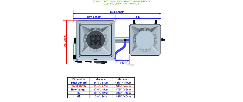 ALIEN Hydroponics RDWC 1 Pot 36L Compact Header Kit product image 2