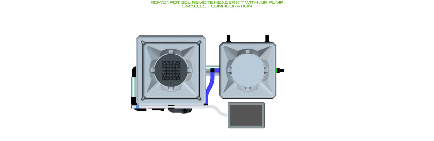 ALIEN Hydroponics RDWC 1 Pot 36L Remote Header Kit with Air Pump product image 3