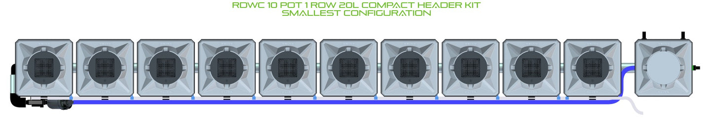 ALIEN Hydroponics RDWC 10 Pot 1 Row 20L Compact Header Kit product image 3