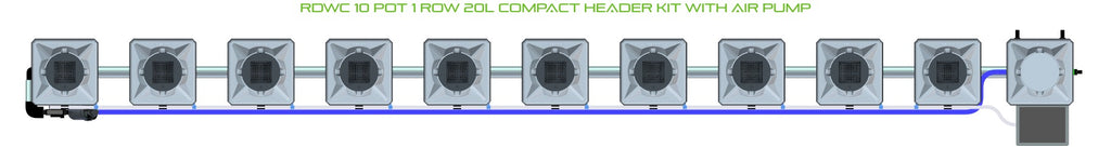 ALIEN Hydroponics RDWC 10 Pot 1 Row 20L Compact Header Kit with Air Pump product image 2