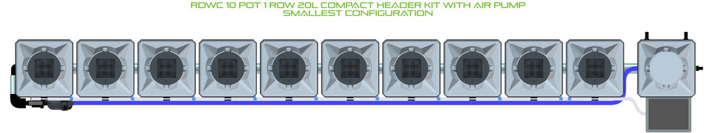 ALIEN Hydroponics RDWC 10 Pot 1 Row 20L Compact Header Kit with Air Pump product image 3