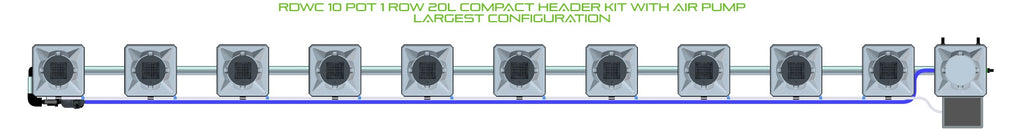 ALIEN Hydroponics RDWC 10 Pot 1 Row 20L Compact Header Kit with Air Pump product image 4