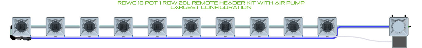 ALIEN Hydroponics RDWC 10 Pot 1 Row 20L Remote Header Kit with Air Pump product image 4