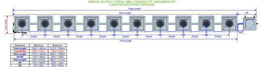 ALIEN Hydroponics RDWC 10 Pot 1 Row 36L Compact Header Kit product image 1