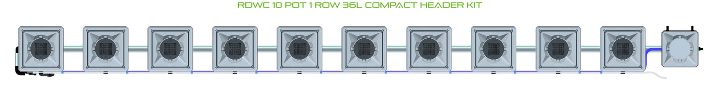 ALIEN Hydroponics RDWC 10 Pot 1 Row 36L Compact Header Kit product image 2