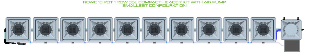 ALIEN Hydroponics RDWC 10 Pot 1 Row 36L Compact Header Kit with Air Pump product image 3