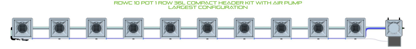 ALIEN Hydroponics RDWC 10 Pot 1 Row 36L Compact Header Kit with Air Pump product image 4