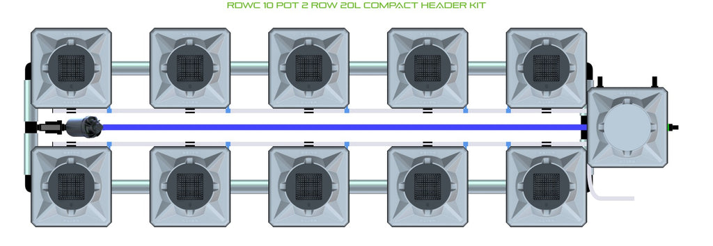 ALIEN Hydroponics RDWC 10 Pot 2 Row 20L Compact Header Kit product image 2