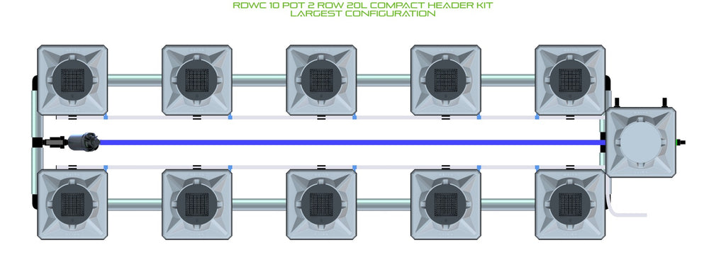 ALIEN Hydroponics RDWC 10 Pot 2 Row 20L Compact Header Kit product image 4