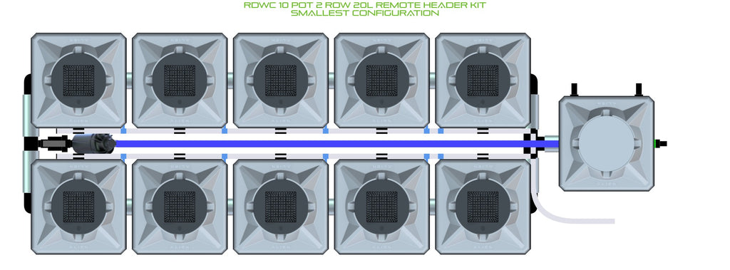 ALIEN Hydroponics RDWC 10 Pot 2 Row 20L Remote Header Kit product image 3