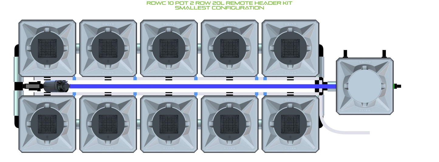 ALIEN Hydroponics RDWC 10 Pot 2 Row 20L Remote Header Kit product image 3