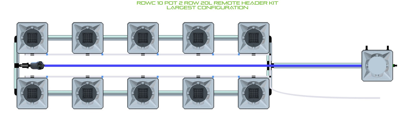 ALIEN Hydroponics RDWC 10 Pot 2 Row 20L Remote Header Kit product image 4
