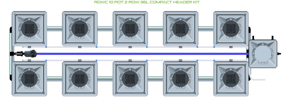 ALIEN Hydroponics RDWC 10 Pot 2 Row 36L Compact Header Kit product image 2