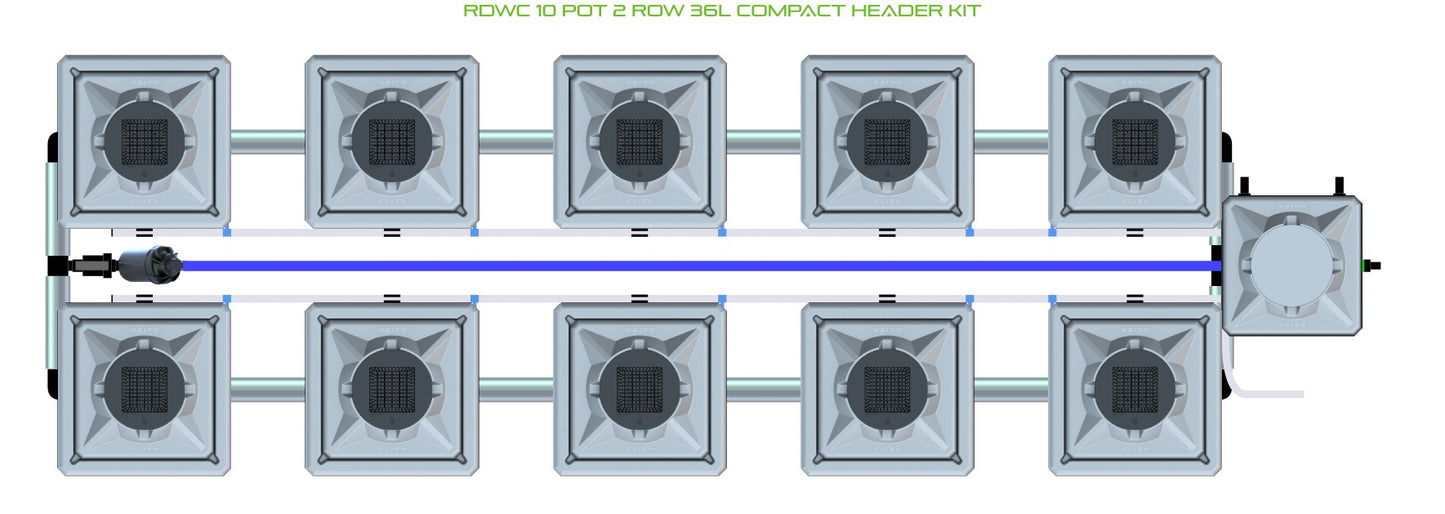 ALIEN Hydroponics RDWC 10 Pot 2 Row 36L Compact Header Kit product image 2