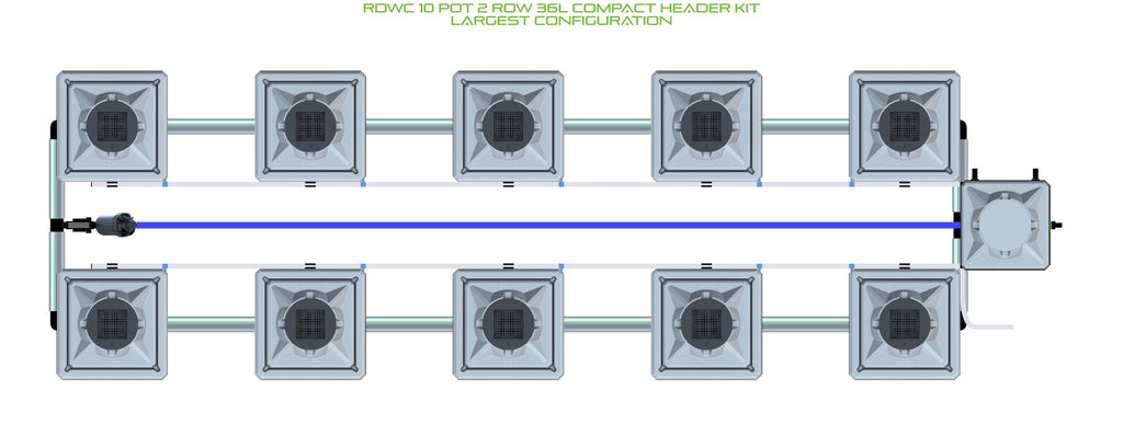 ALIEN Hydroponics RDWC 10 Pot 2 Row 36L Compact Header Kit product image 4