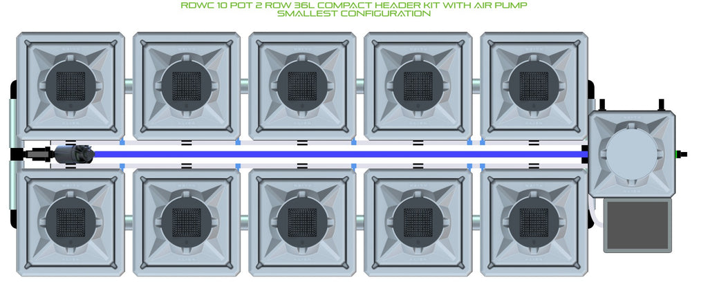 ALIEN Hydroponics RDWC 10 Pot 2 Row 36L Compact Header Kit with Air Pump product image 3