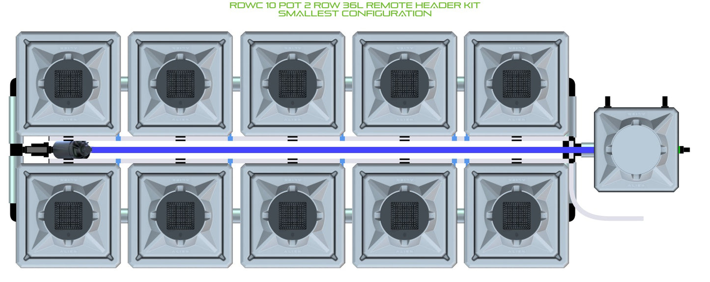 ALIEN Hydroponics RDWC 10 Pot 2 Row 36L Remote Header Kit product image 3