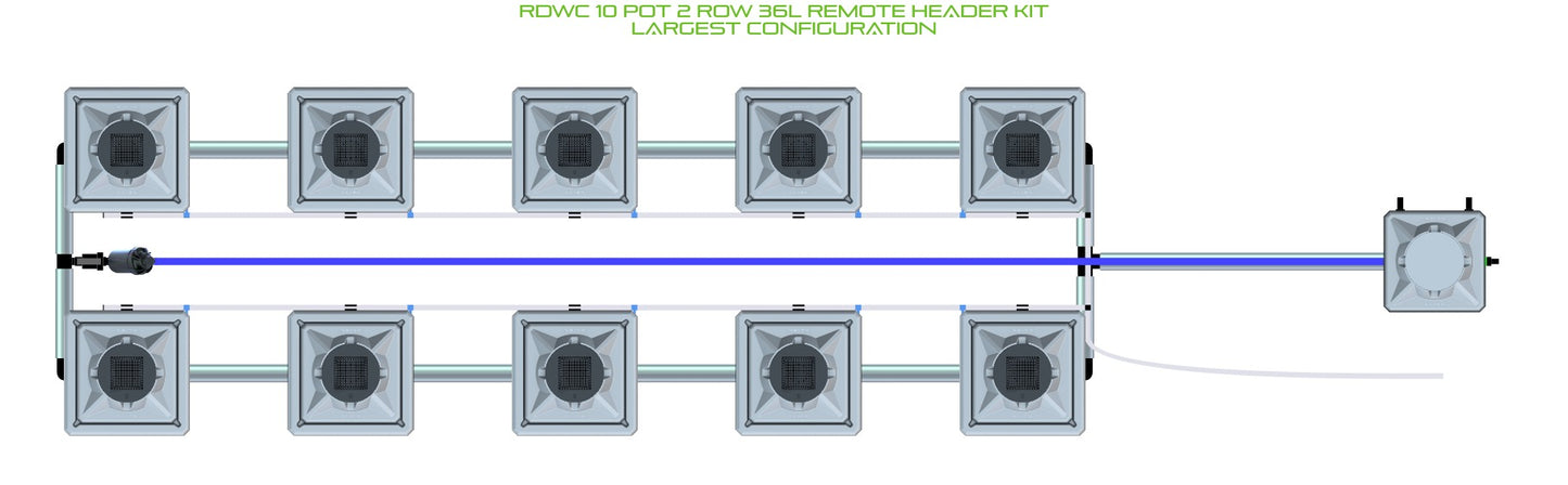 ALIEN Hydroponics RDWC 10 Pot 2 Row 36L Remote Header Kit product image 4