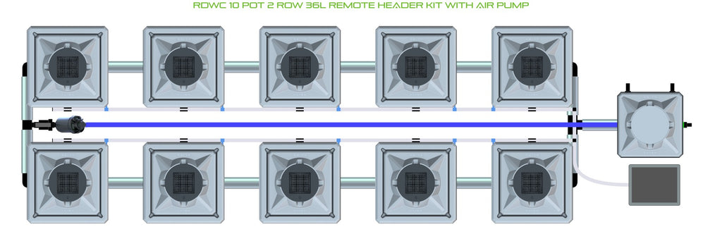 ALIEN Hydroponics RDWC 10 Pot 2 Row 36L Remote Header Kit with Air Pump product image 2