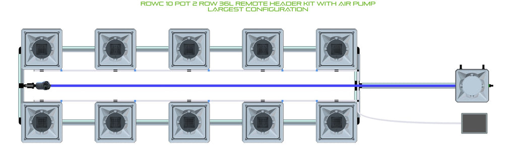 ALIEN Hydroponics RDWC 10 Pot 2 Row 36L Remote Header Kit with Air Pump product image 4