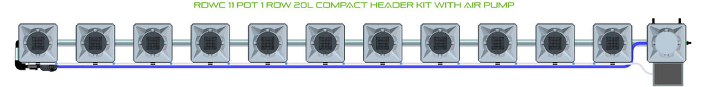 ALIEN Hydroponics RDWC 11 Pot 1 Row 20L Compact Header Kit with Air Pump product image 2