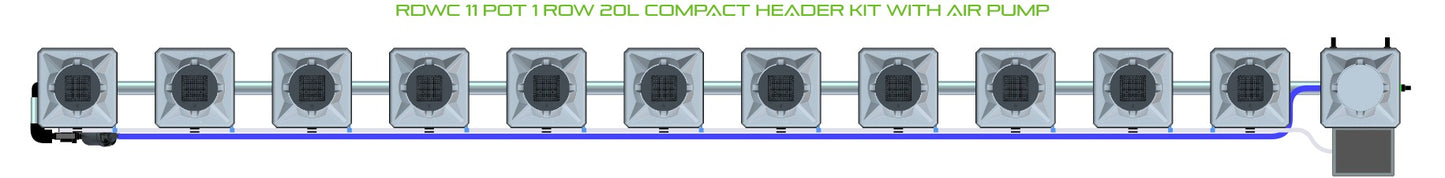 ALIEN Hydroponics RDWC 11 Pot 1 Row 20L Compact Header Kit with Air Pump product image 2