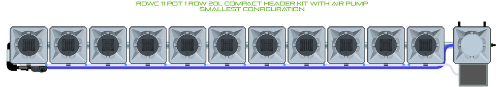 ALIEN Hydroponics RDWC 11 Pot 1 Row 20L Compact Header Kit with Air Pump product image 3