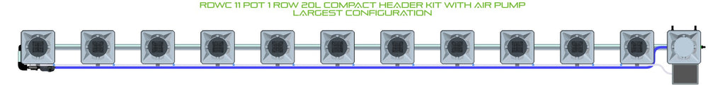 ALIEN Hydroponics RDWC 11 Pot 1 Row 20L Compact Header Kit with Air Pump product image 4