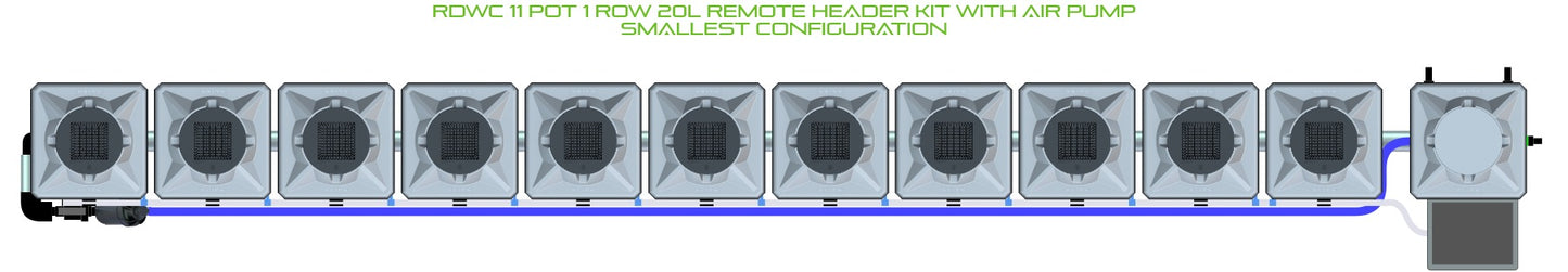ALIEN Hydroponics RDWC 11 Pot 1 Row 20L Remote Header Kit with Air Pump product image 3