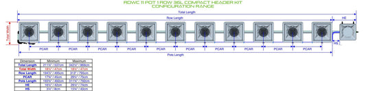 ALIEN Hydroponics RDWC 11 Pot 1 Row 36L Compact Header Kit product image 1