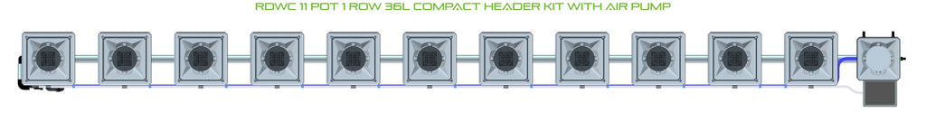 ALIEN Hydroponics RDWC 11 Pot 1 Row 36L Compact Header Kit with Air Pump product image 2