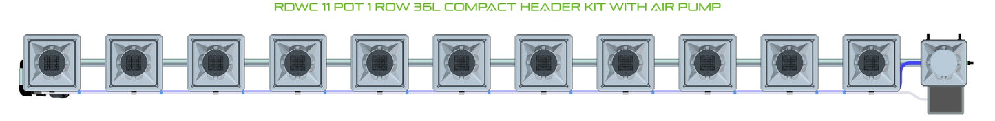 ALIEN Hydroponics RDWC 11 Pot 1 Row 36L Compact Header Kit with Air Pump product image 2