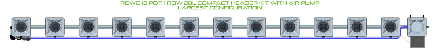 ALIEN Hydroponics RDWC 12 Pot 1 Row 20L Compact Header Kit with Air Pump product image 4