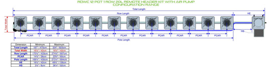 ALIEN Hydroponics RDWC 12 Pot 1 Row 20L Remote Header Kit with Air Pump product image 1