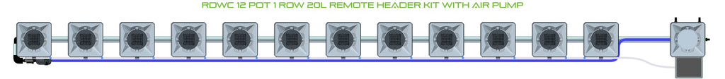 ALIEN Hydroponics RDWC 12 Pot 1 Row 20L Remote Header Kit with Air Pump product image 2